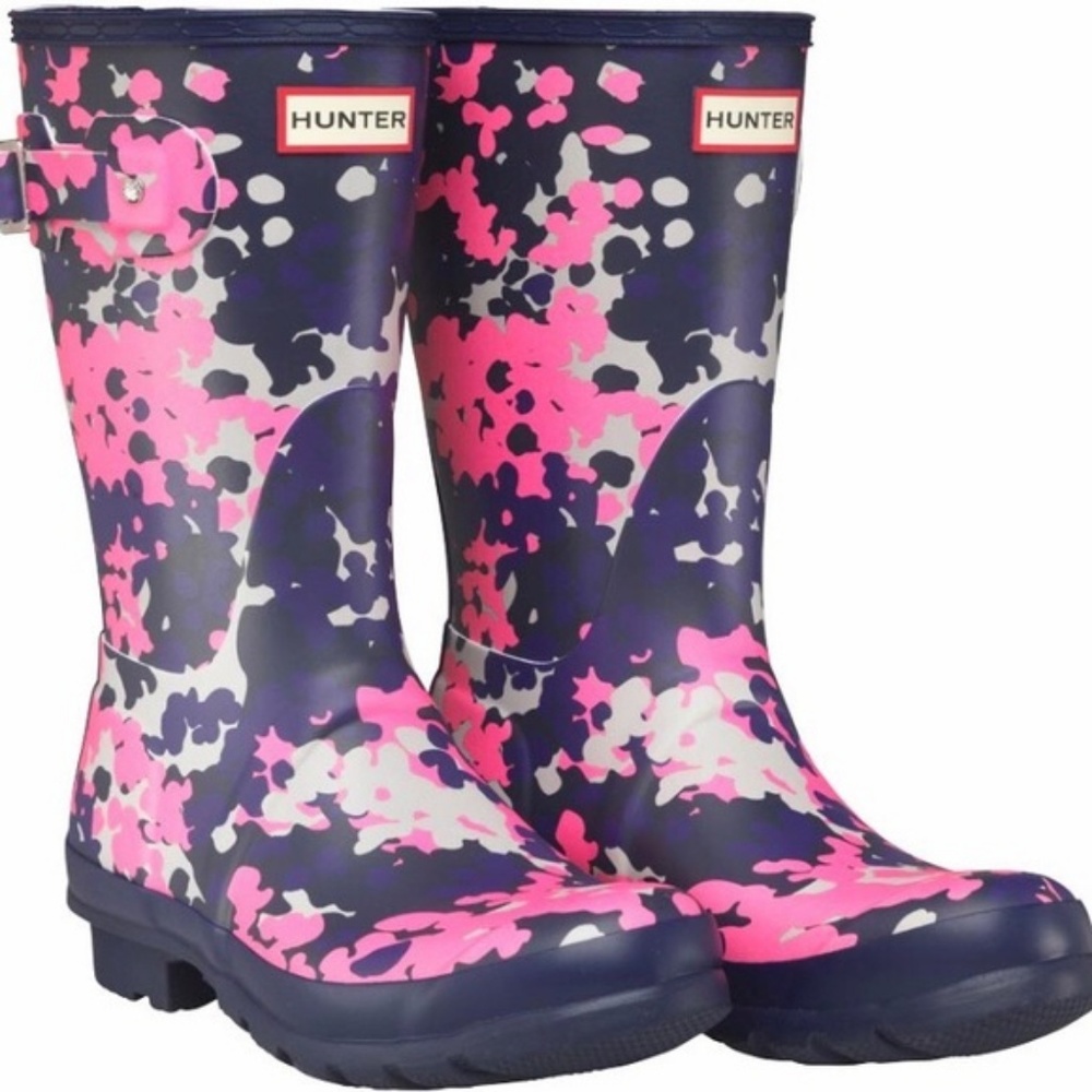 new Hunter Womens Flecktarn Camo Matte Rainboots